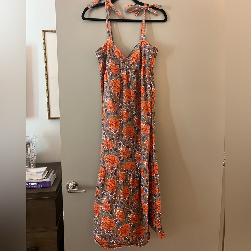 Zara Orange Print Maxi - Size S - Excellent Condition